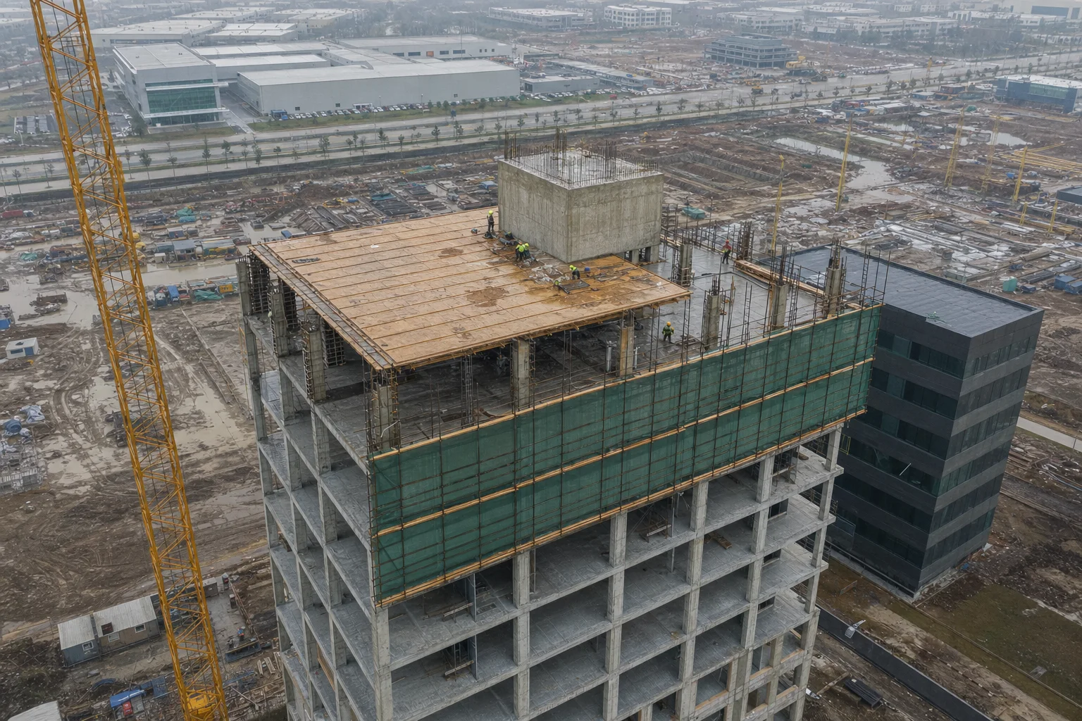 Working deck of the tower seen from above